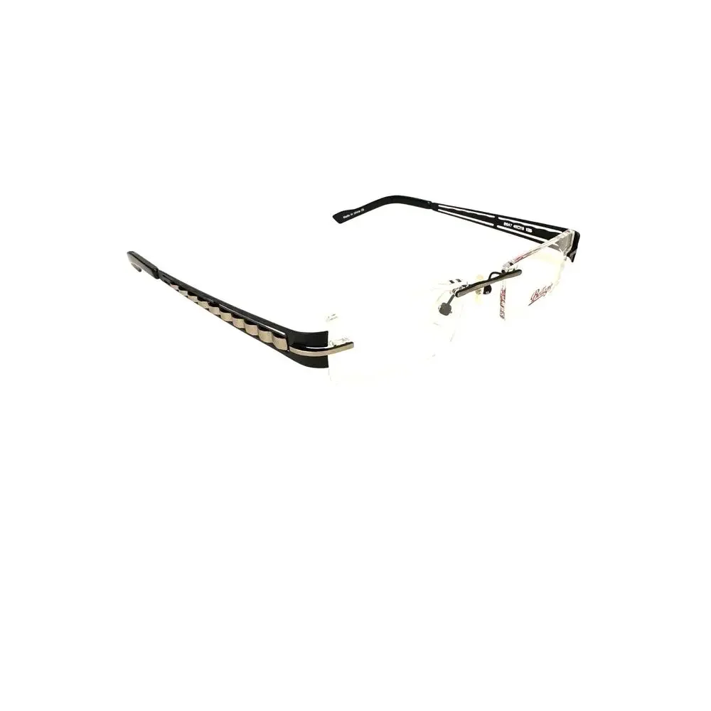 NEW Bellagio b647 Co3 Rimless Black and silver rectangle Y2k Eyeglasses